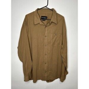 Weathercast By Weatherproof Men’s Light Brown Faux Suede Button Up Shirt XXL